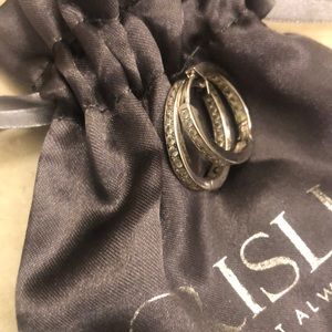 Crislu hinged hoop earrings